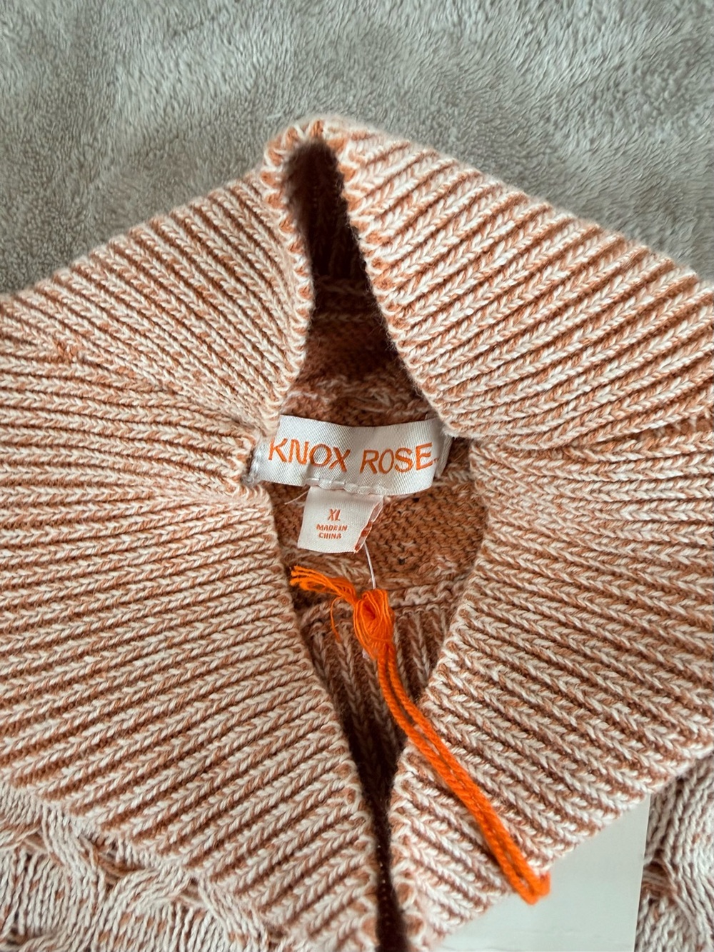 Knox Rose NWT Chunky Honeycomb Knit‎ Mock-Neck Oversized Cozy Minimalist Sweater - Picture 6 of 7